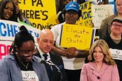 March 27, 2019: Senator Katie Muth joined  hundreds of Pennsylvania State System of Higher Education students, legislators from the House and Senate,  education officials and advocates at a rally to push for free college through Pennsylvania Promise.