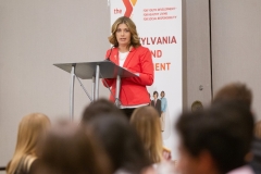 April 11, 2019: Senator Muth talks about the importance of Civic Engagement with future change makers in Harrisburg for the YMCA Youth & Government Conference.