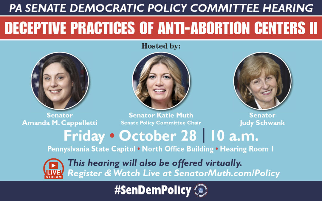 Policy Hearing - Deceptive Practices of Anti-abortion Centers II