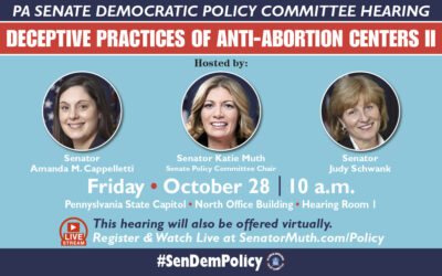 ASESORÍA: Los demócratas del Senado celebran mañana una audiencia sobre las prácticas engañosas de los centros de crisis del embarazo 