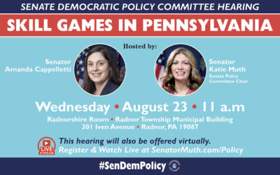 ADVISORY: Senate Dems to Discuss PA Skill Games Next Week in Radnor