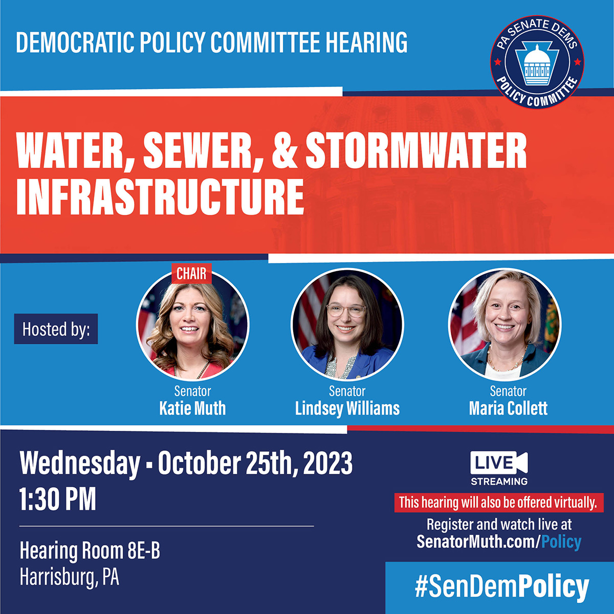 Policy Hearing - Water, Sewer, &amp; Stormwater Infrastructure