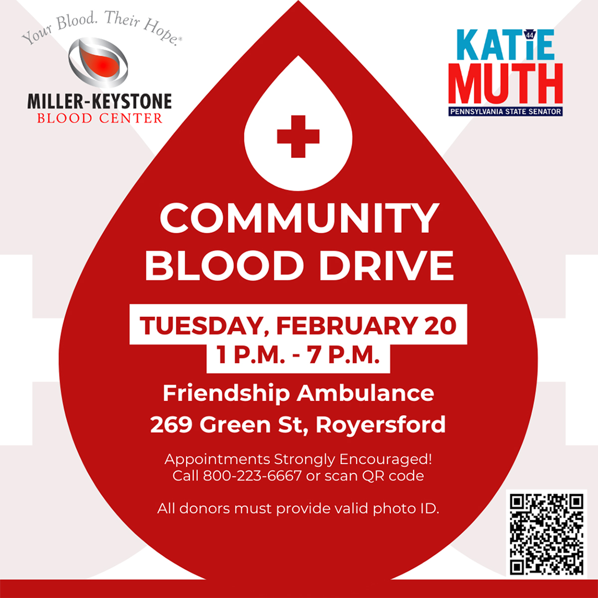 Community Blood Drive on February 20, 2024