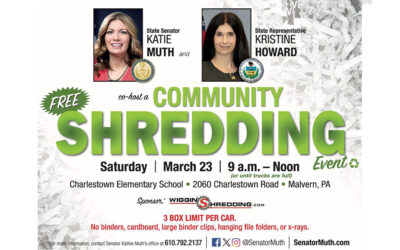 Sen. Muth, Rep. Howard to Host Free Shredding Event Next Weekend in Malvern 