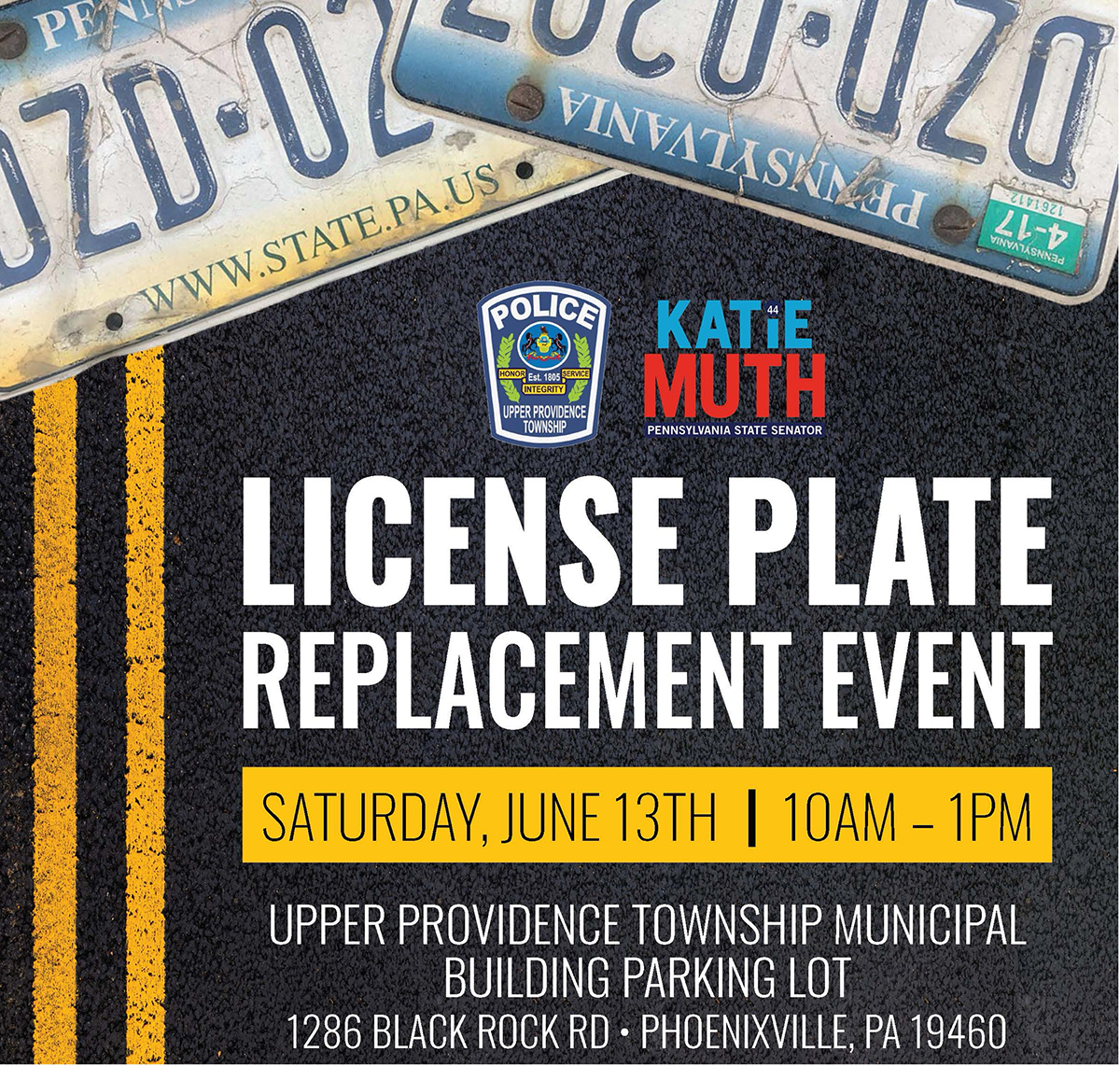 License Plate Replacement Event - June 13, 2026